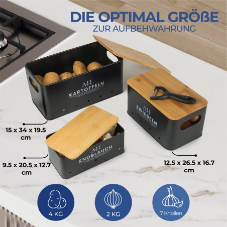 AH® Kartoffel Aufbewahrungsbox, zwiebel aufbewahrung, Knoblauchaufbewahrung