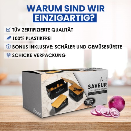 AH® Kartoffel Aufbewahrungsbox, zwiebel aufbewahrung, Knoblauchaufbewahrung